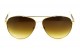 Óculos de Sol Metal Unissex Dourado c/ Branco - 25004DB
