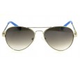 Óculos de Sol Metal Feminino Prata c/ Azul - 2507PAZ