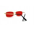 Óculos de Sol Metal Unissex Dourado Lt. Vermelho  - 2562DV