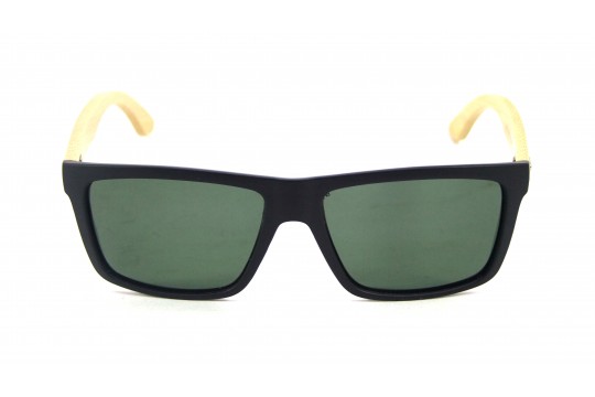Óculos de Sol Bambu Preto Fosco Lt Verde  - 3206PFV
