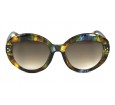 Óculos de Sol Acetato Feminino Estampado Azul - 34267EA