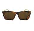 Óculos de Sol Acetato Feminino Estampado Marrom - 34278EM