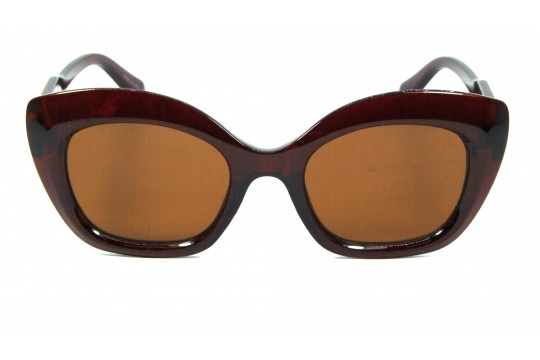 Óculos de Sol Acetato Feminino Vinho Lt Marrom - 34303FLVM