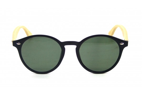 Óculos de Sol Bambu Preto Fosco Lt Verde  - 8317PFV
