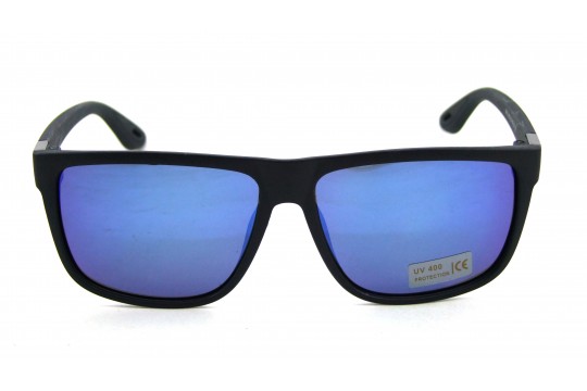 Óculos de Sol Tr-90 Masculino Preto Fosco Lt Azul - 9012PFA