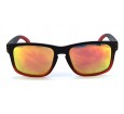 Óculos de Sol Acetato Masculino Preto Fosco Lt Laranja c/ Vermelho - 9102PFLV