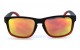 Óculos de Sol Acetato Masculino Preto Fosco Lt Laranja c/ Vermelho - 9102PFLV
