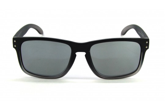 Óculos de Sol Acetato Masculino Preto Fosco Lt Prata c/ Cinza - 9102PFPC