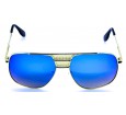 Óculos de Sol Metal Unissex Dourado Lt Azul - AV1533RVDA