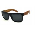 Óculos de Sol Acetato Masculino Preto Fosco Haste Amadeirada Clara - BG540987SWDPFAC