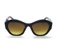 Óculos de Sol Acetato Feminino Preto LT Marrom Haste Estampada - HP08360PMHE