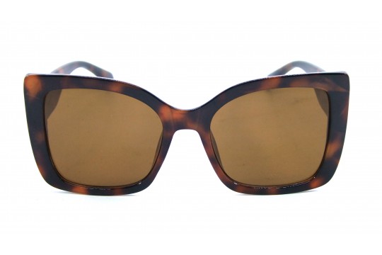 Óculos de Sol Acetato Feminino Estampado Marrom - HP09586EM