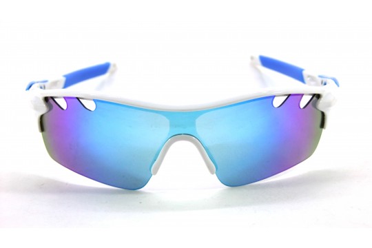 Óculos de Sol Acetato Esportivo Branco Lt Azul  - HP09901BA