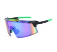 Óculos de Sol Esportivo  Preto Fosco Lt Verde  - HP11574PFV