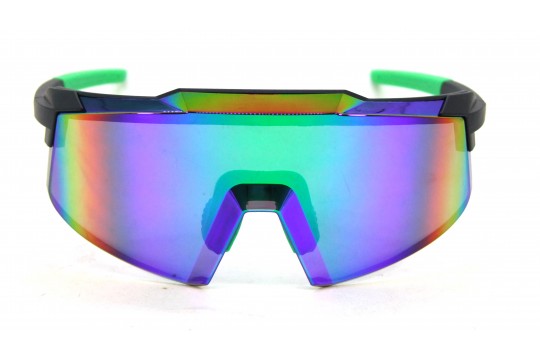 Óculos de Sol Esportivo  Preto Fosco Lt Verde  - HP11574PFV