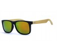 Óculos de Sol Bambu Masculino Preto Fosco Lt Laranja - HP1391PFL*