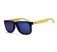 Óculos de Sol Bambu Masculino Preto Fosco Lt Azul - HP1391PFA*