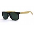 Óculos de Sol Bambu Masculino Preto Fosco Lt Verde - HP1391PFV