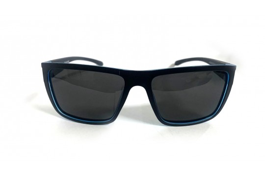 Óculos de Sol Acetato Masculino Preto Fosco C/ Azul - HP202017PFA