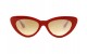 Óculos de Sol Acetato Feminino Gatinho Vermelho Lt Marrom Degradê HP202263VM