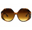 Óculos de Sol Acetato Feminino Hocta Estampado Marrom Lt Marrom - HP211077EM