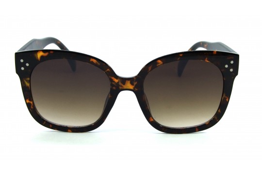 Óculos de Sol Acetato Feminino Estampado Marrom - HP212907EM