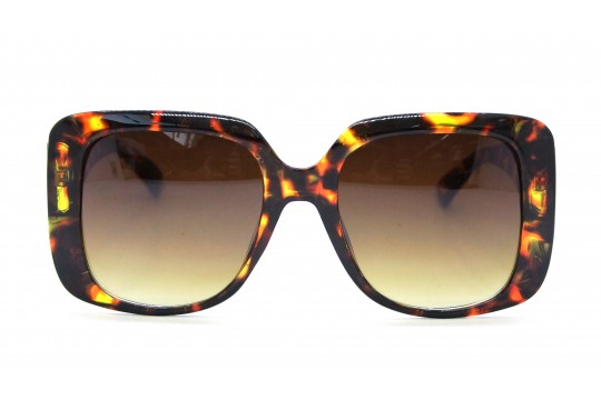 Óculos de Sol Acetato Feminino Estampado Marrom - HP221752EM