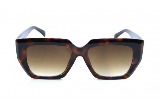 Óculos de Sol Acetato Feminino Estampado Marrom - HP224445EM