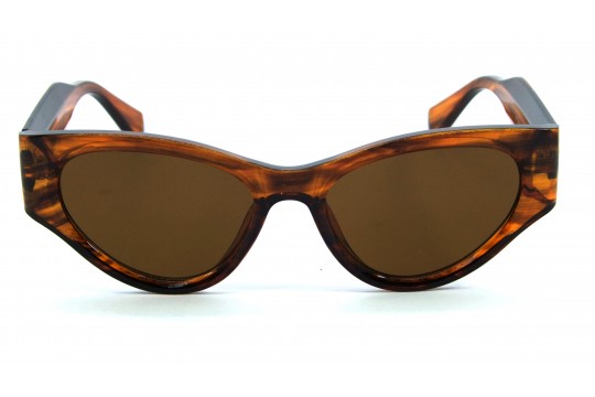 Óculos de Sol Acetato Feminino Marrom Rajado  - HP224495MR