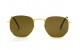 Óculos de Sol Metal Unissex Hexagonal Dourado Lt Marrom HT0036DM