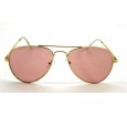 Óculos de Sol Metal Unissex Dourado Lt Rosa - HT0222DR