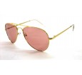 Óculos de Sol Metal Unissex Dourado Lt Rosa - HT0222DR