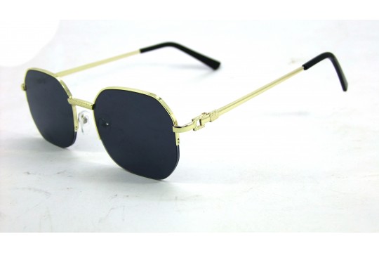 Óculos de Sol Metal Unissex Dourado Lt Preta - HT07989DP