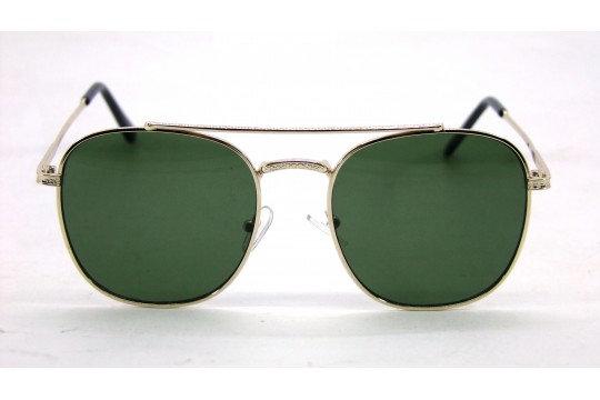 Óculos de Sol Metal Unissex Dourado Lt Verde - HT08089DV