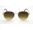 Óculos de Sol Metal Feminino Dourado Lt Marrom Degrade - HT09315DMD