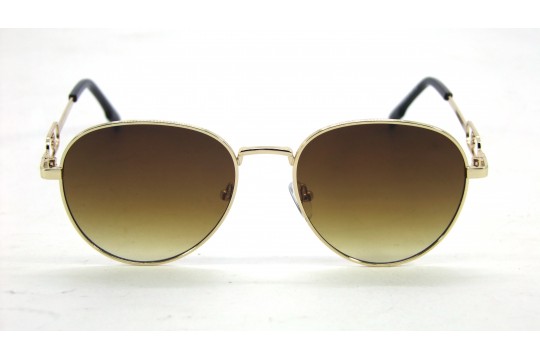 Óculos de Sol Metal Feminino Dourado Lt Marrom Degrade - HT09315DMD