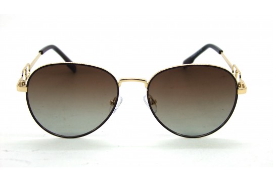 Óculos de Sol Metal Feminino Dourado c/ Marrom Lt Marrom Degrade - HT09315DMMD