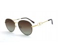 Óculos de Sol Metal Feminino Dourado c/ Marrom Lt Marrom Degrade - HT09315DMMD