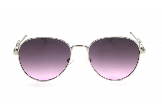 Óculos de Sol Metal Feminino Prata c/ Branco - HT09315PB