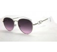 Óculos de Sol Metal Feminino Prata c/ Branco - HT09315PB