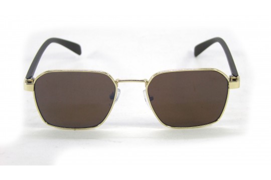 Óculos de Sol Metal Dourado Lt Marrom  - HT09610DM