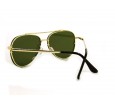Óculos de Sol Metal Aviador Lente Flutuante Dourado Lt Verde - HT0993DV