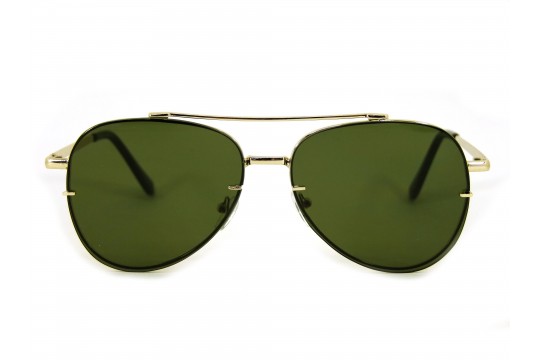 Óculos de Sol Metal Aviador Lente Flutuante Dourado Lt Verde - HT0993DV