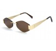 Óculos de Sol Metal Dourado Lt Marrom  - HT10514DM