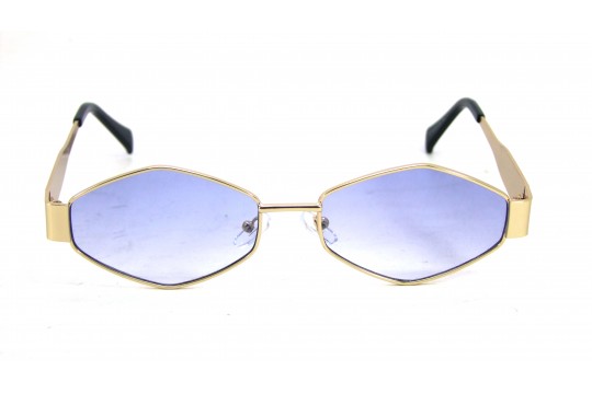 Óculos de Sol Metal Dourado Lt Azul - HT10515DA