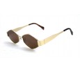 Óculos de Sol Metal Dourado Lt Marrom  - HT10515DM