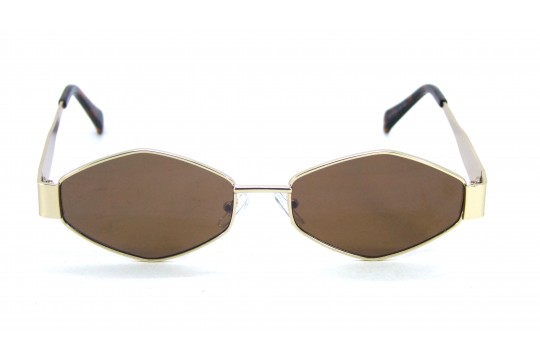 Óculos de Sol Metal Dourado Lt Marrom  - HT10515DM