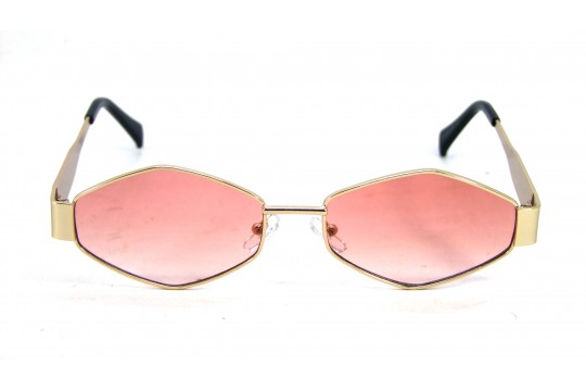 Óculos de Sol Metal Dourado Lt Rosa - HT10515DR