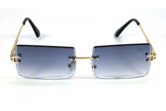 Óculos de Sol Metal Unissex Dourado Lt Azul Degrade - HT1263DAD