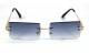 Óculos de Sol Metal Unissex Dourado Lt Azul Degrade - HT1263DAD